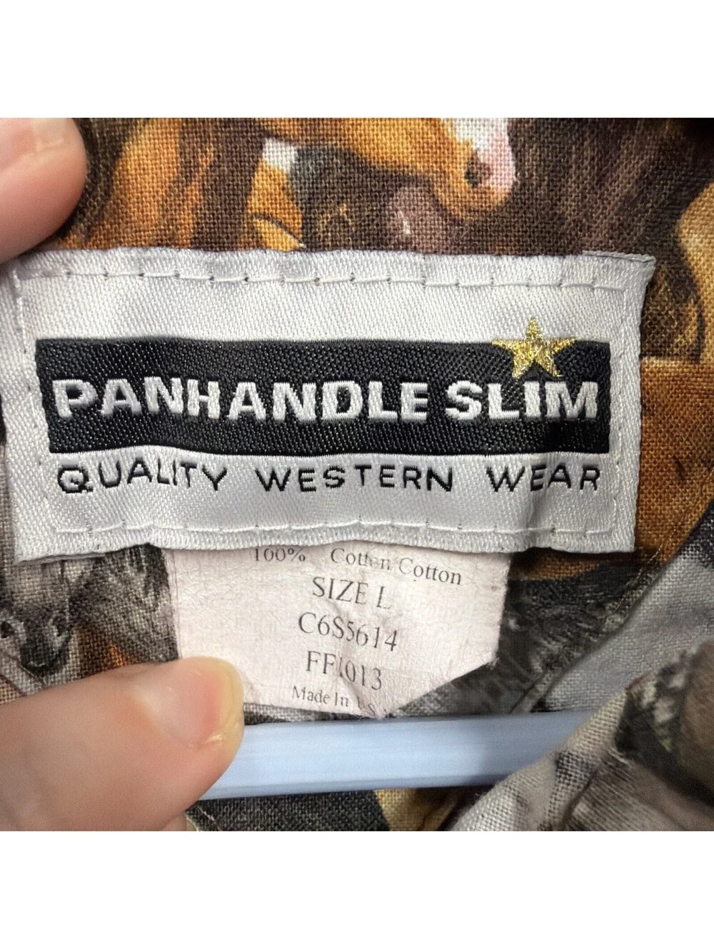 Panhandle Slim Quality Western Wear 100% Cotton Girls Size Large Horses